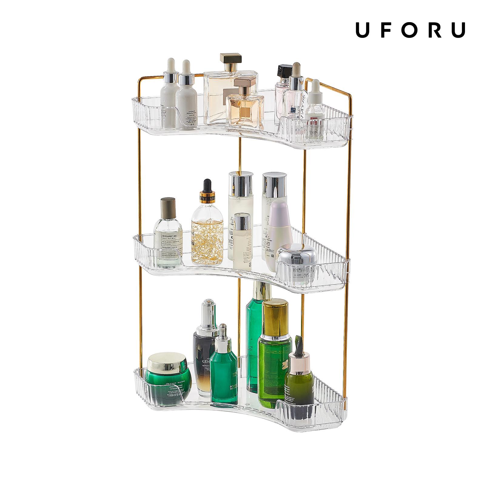 Luxury Gold Skincare - Organizador Cosmético Transparente de Luxo com