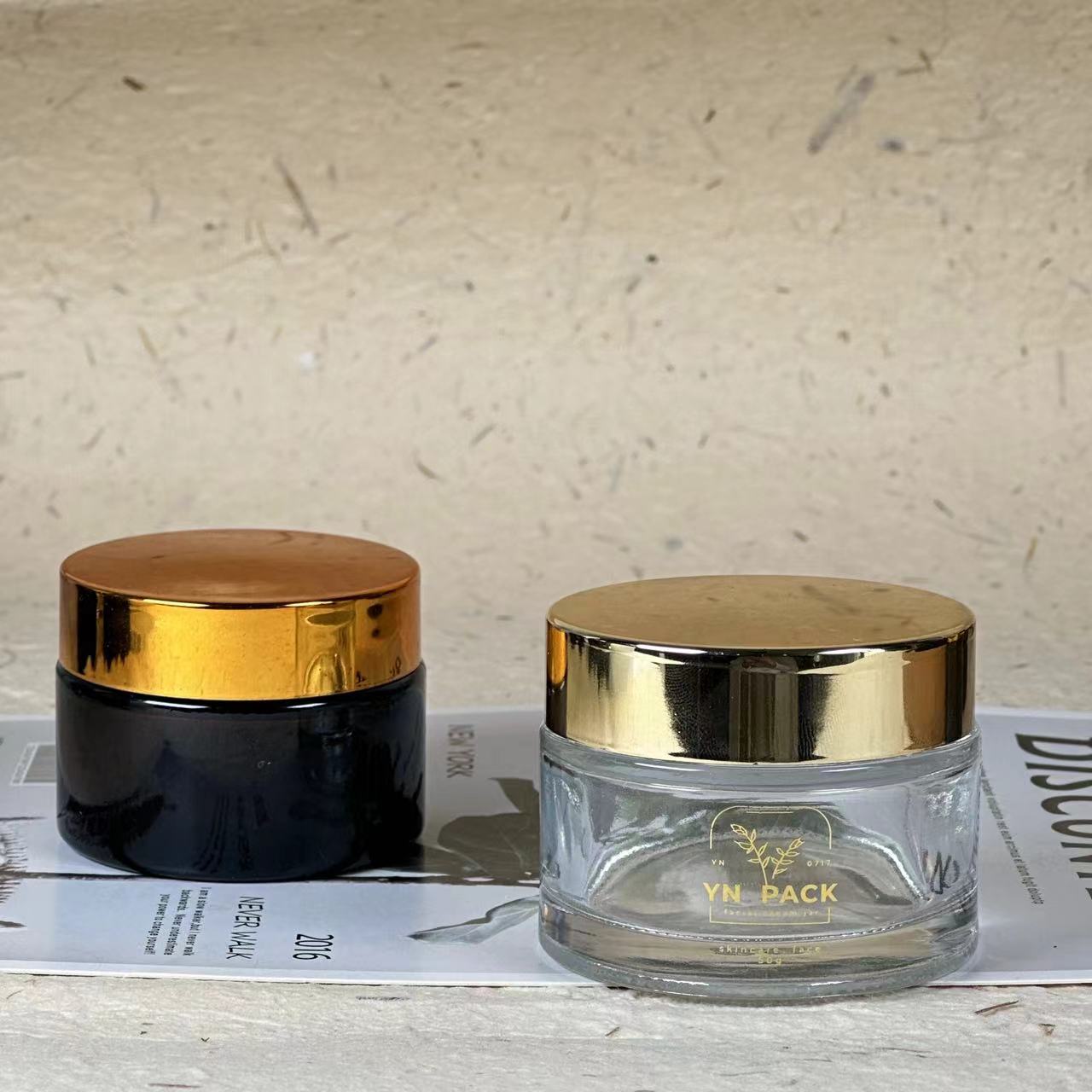 Frasco de vidro de luxo atacad - Luxury Gold Skincare avaliação e preço