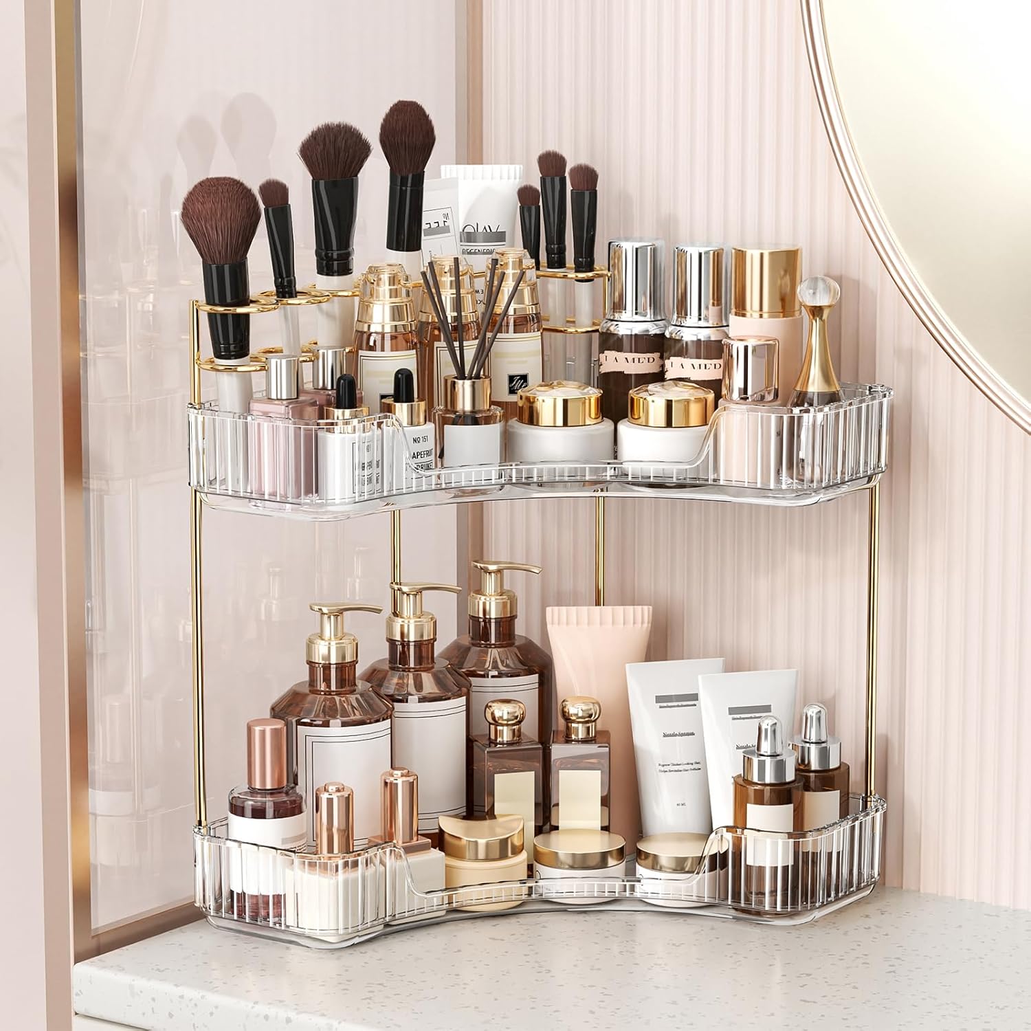 Organizador de Banheiro Transp - Luxury Gold Skincare avaliação e preço