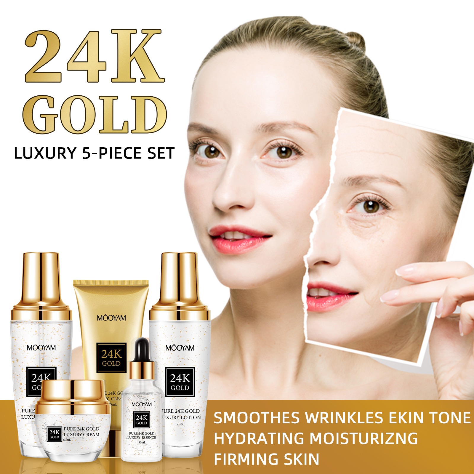 24k ouro luxo hidratante anti- - Luxury Gold Skincare avaliação e preço
