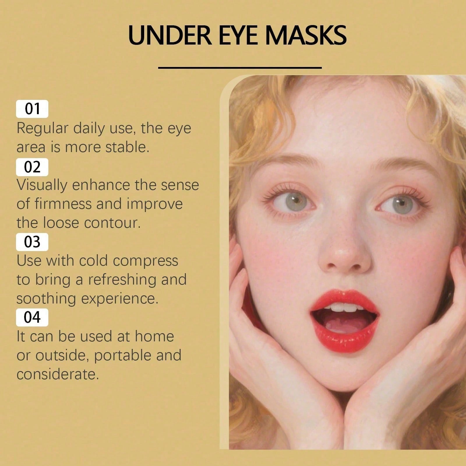 Máscara para Olhos em Ouro 24K - Luxury Gold Skincare avaliação e preço